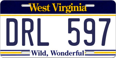 WV license plate DRL597