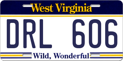 WV license plate DRL606