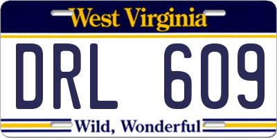 WV license plate DRL609