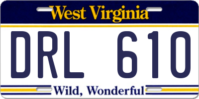WV license plate DRL610