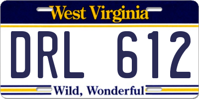 WV license plate DRL612