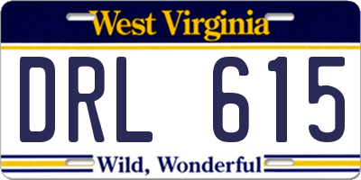 WV license plate DRL615