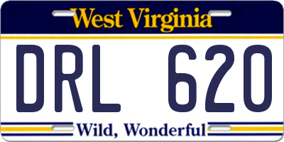 WV license plate DRL620
