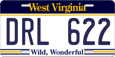 WV license plate DRL622