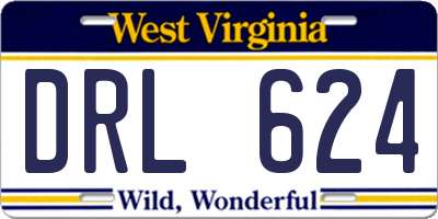 WV license plate DRL624
