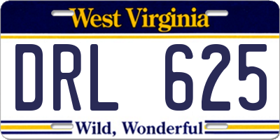 WV license plate DRL625