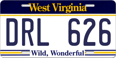 WV license plate DRL626
