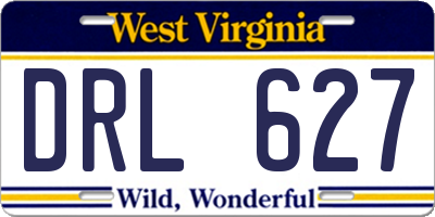 WV license plate DRL627
