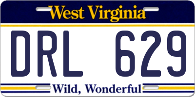 WV license plate DRL629