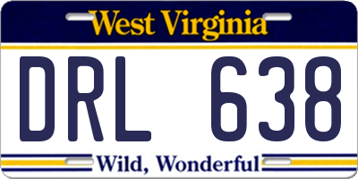 WV license plate DRL638