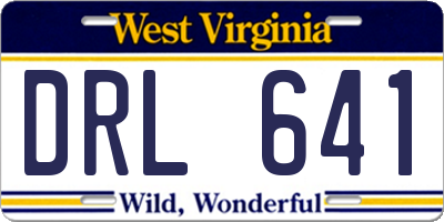 WV license plate DRL641