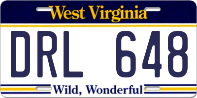 WV license plate DRL648