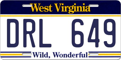WV license plate DRL649