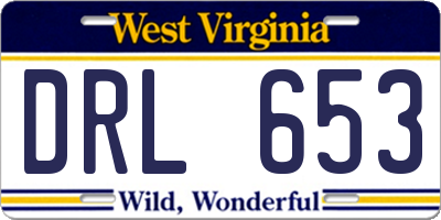 WV license plate DRL653