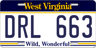 WV license plate DRL663