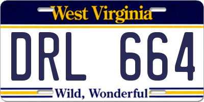 WV license plate DRL664