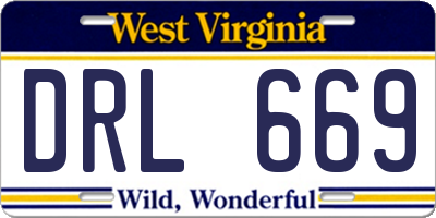 WV license plate DRL669