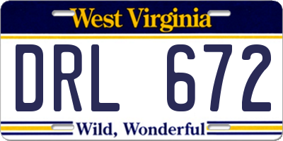 WV license plate DRL672
