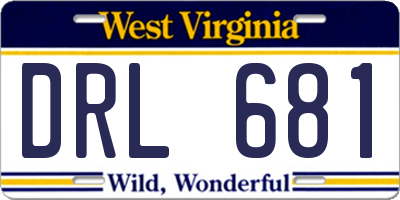 WV license plate DRL681