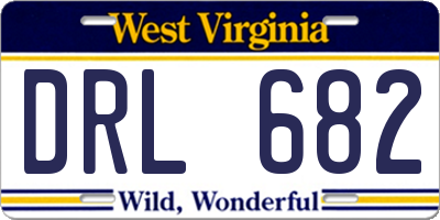 WV license plate DRL682