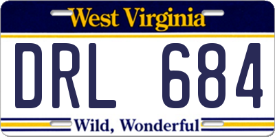 WV license plate DRL684