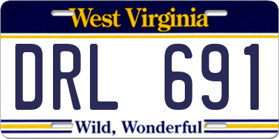WV license plate DRL691