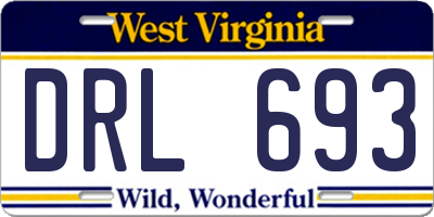 WV license plate DRL693