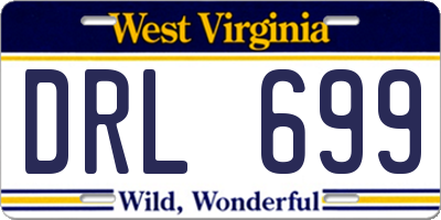 WV license plate DRL699
