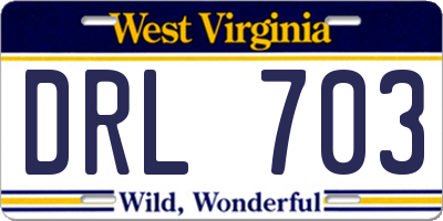 WV license plate DRL703