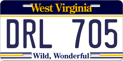 WV license plate DRL705