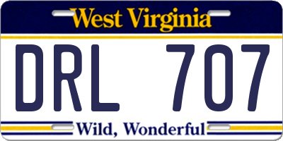 WV license plate DRL707
