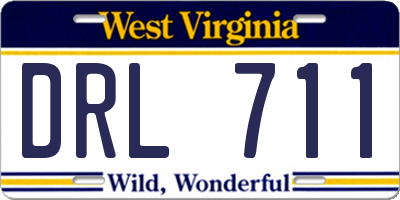 WV license plate DRL711
