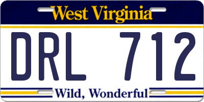WV license plate DRL712