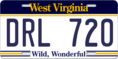 WV license plate DRL720