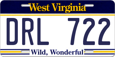 WV license plate DRL722
