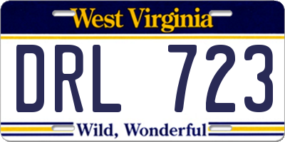 WV license plate DRL723