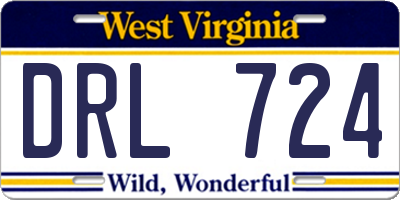 WV license plate DRL724