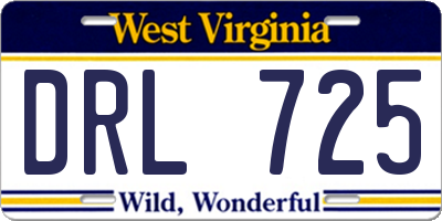 WV license plate DRL725