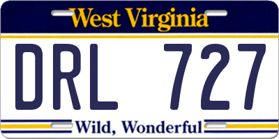 WV license plate DRL727