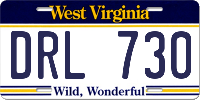 WV license plate DRL730