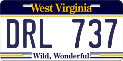 WV license plate DRL737