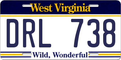 WV license plate DRL738