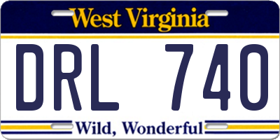 WV license plate DRL740