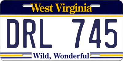 WV license plate DRL745