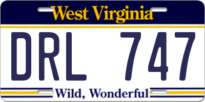 WV license plate DRL747