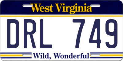 WV license plate DRL749