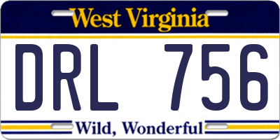 WV license plate DRL756
