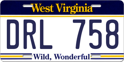WV license plate DRL758