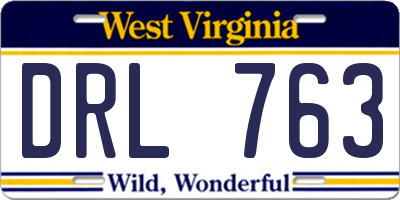 WV license plate DRL763