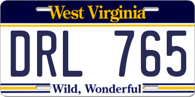 WV license plate DRL765